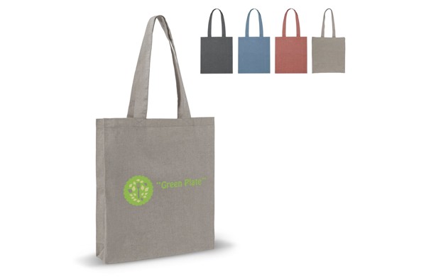 Shopping bag recycled cotton 38x42x10cm - Grey