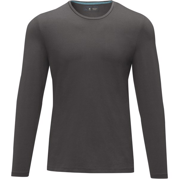 T-shirt Ponoka in tessuto organico a manica lunga da uomo - Grigio tempesta / 2XL