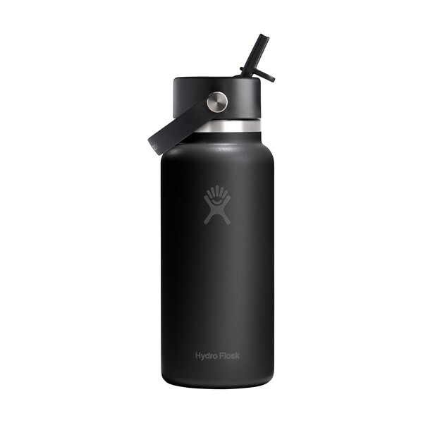 Hydro Flask Wide Mouth with Flex Straw Cap 946 ml bouteille d'eau - noir