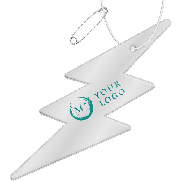 Attache réfléchissante en TPU en forme de flash H-10 RFX™ - Blanc