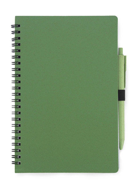 Notebook with pen TRESA A5 - green