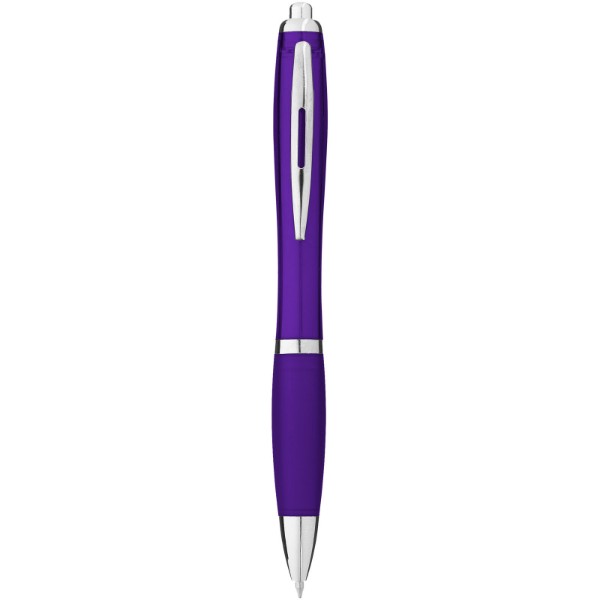 Kuličkové pero Nash s barevným tělem úchopem - Purpurová
