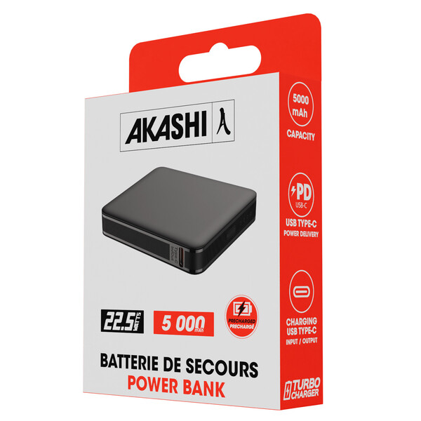 KOSHI - BATTERIE DE SECOURS CHARGE RAPIDE 22,5W - 5000 mAh