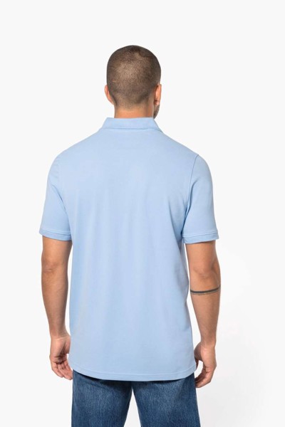 Men's Short-Sleeved Piqué Polo Shirt - Light Royal Blue / L