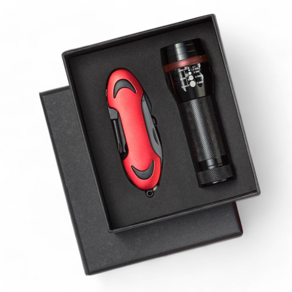COFFRET COLORADO I, TORCHE ET COUTEAU - Rouge