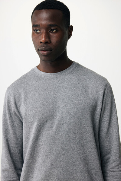 Lehká mikina Iqoniq Etosha z recykl. bavlny - Light Heather Anthracite / XXXL
