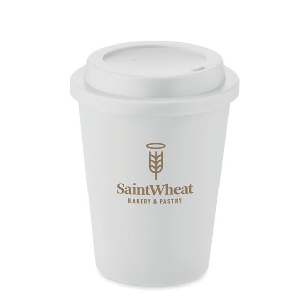 Double wall tumbler PP 300 ml Nola - White