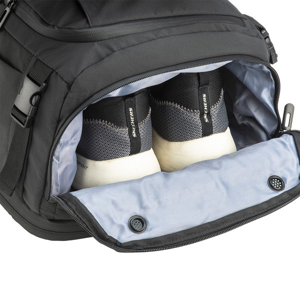 Cabin Size Travel Backpack / Suitcase With Laptop Holder (15) In Polyester - Black