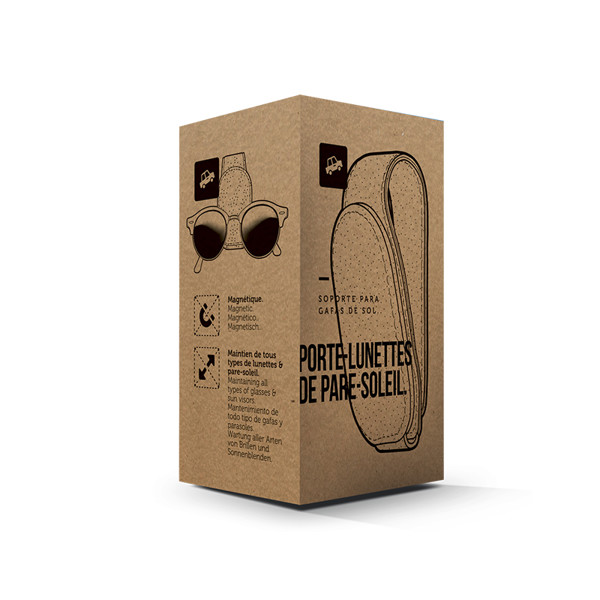 SUPPORT LUNETTE POUR PARE-SOLEIL DE VOITURE - Gris