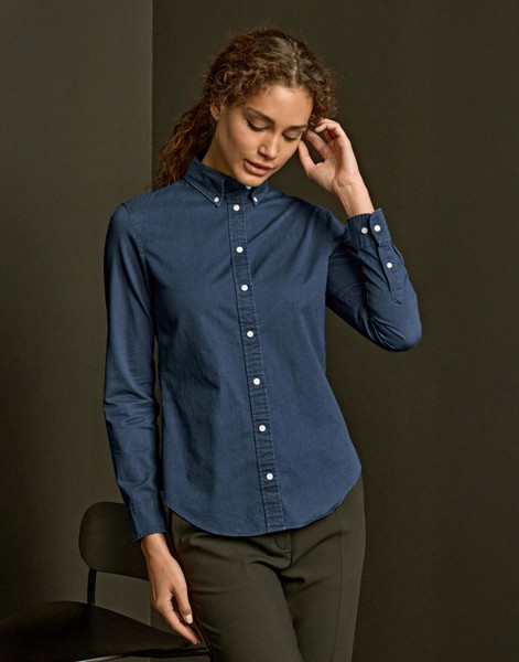 Ladies Casual Twill Shirt - Indigo / 3XL