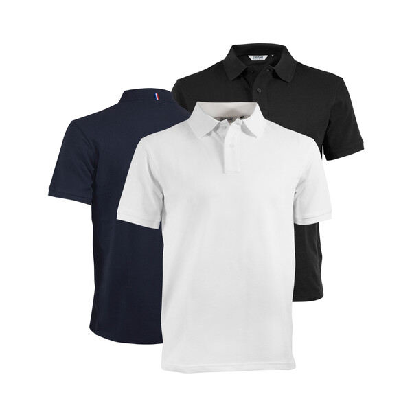 Polo coton bio 220g ALBERTIN - bleu marine / XS