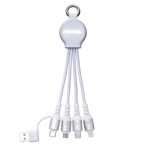 Câble de Charge 6 en 1 avec Lumière PUHALANI SWITCH - blanc / blanc
