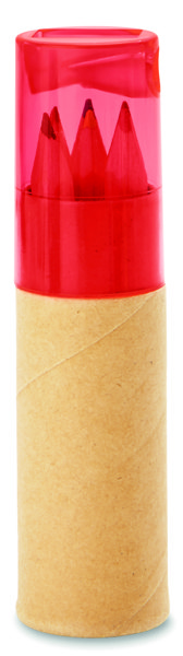 Set 6 matite colorate Petit Lambut - Rosso Trasparente