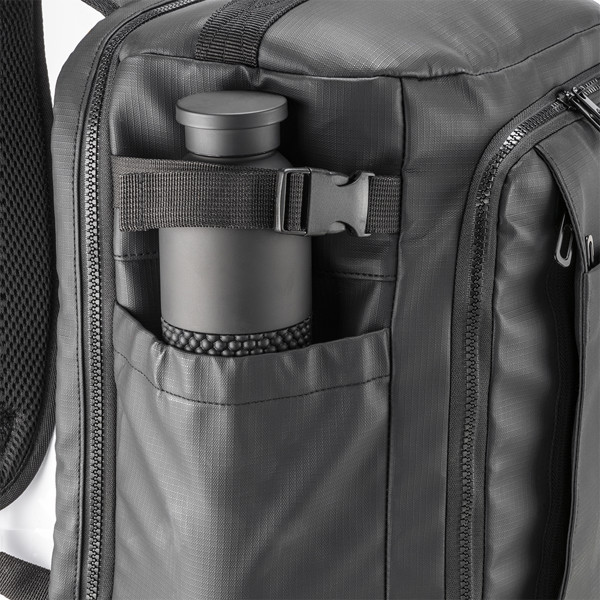 Cabin Size Travel Backpack With Laptop Holder (15) In 600D Polyester With Pu Coating - Black