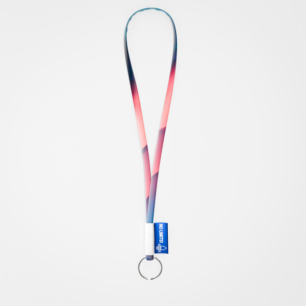 Polyester sublimation tubular lanyard with a full colour label - 10mm diameter / Ring hook