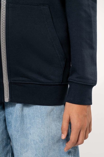 Kids' Full Zip Hooded Sweatshirt - Black / Red / 8/10