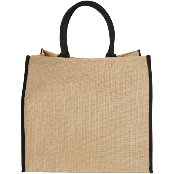 Grand sac shopping en jute Harry 25L - Naturel / Noir