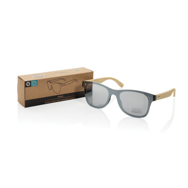 Prism RCS recycled plastic sunglasses with bamboo frame