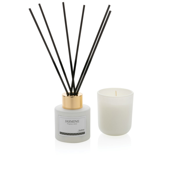 Ukiyo gift set, soy candle, 10h burn time - White