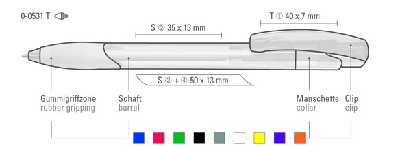 OMEGA grip transparent guľôčkové pero - Žltá