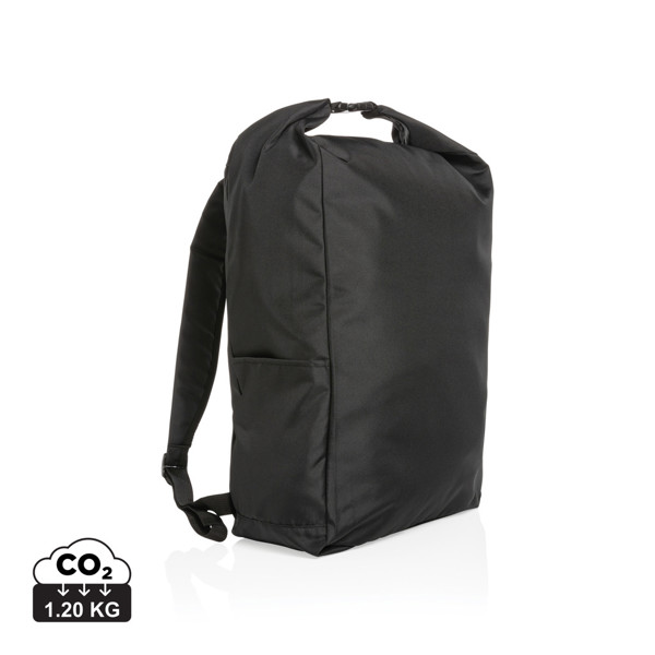 Impact AWARE™ RPET lightweight rolltop backpack - Black