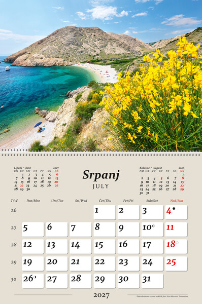 Preklopni zidni kalendar – Hrvatski krajolici