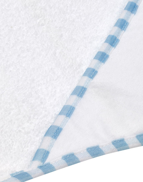 Po Hooded Baby Towel - White / Baby Blue / ONE SIZE