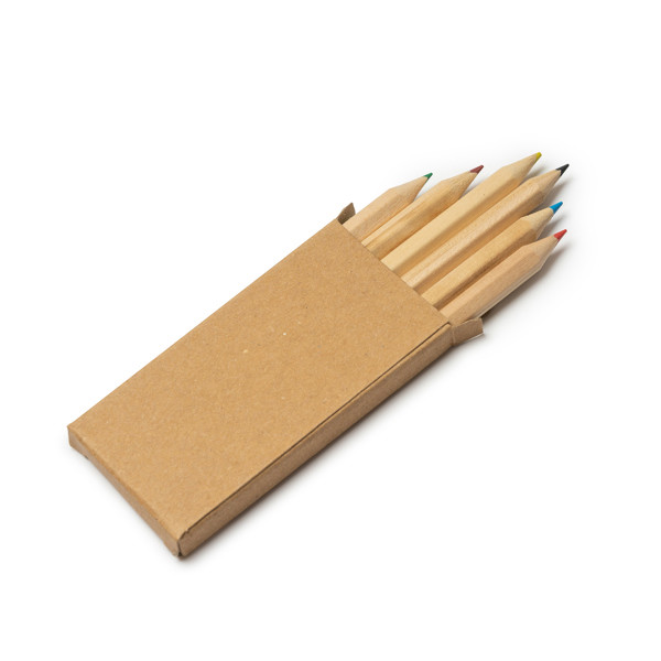 Personalised wooden pencil set in cardboard box 6 units EN71 certified