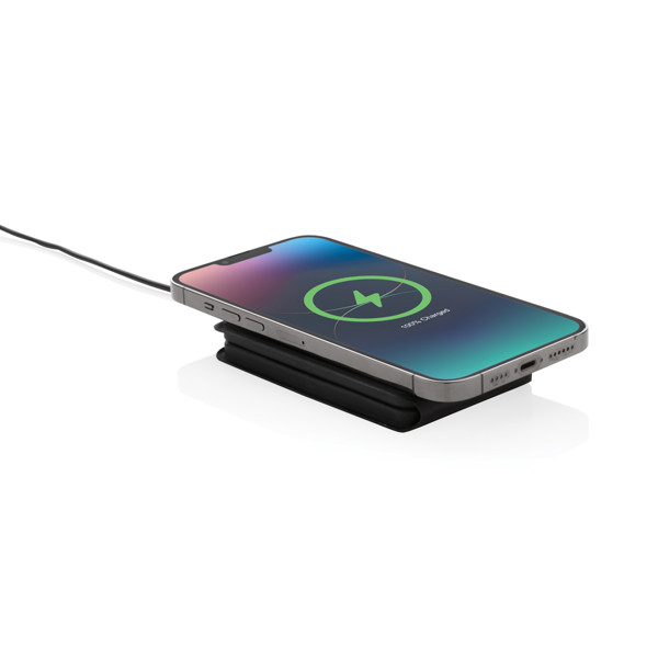 Swiss Peak 3-in-1 wireless charger, 15W, recycled PU