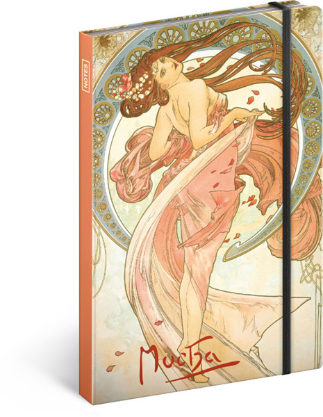 Notique Notes Alfons Mucha – Tanec, Linkovaný, 13 x 21 cm