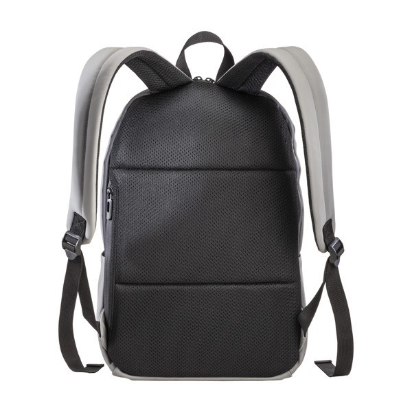 Laptop Backpack In Soft Pu Water Resistant - Grey