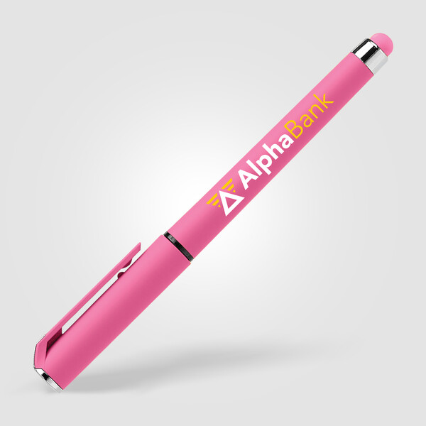 Islander Softy Brights Gel w/Stylus - Pink / Silkscreen