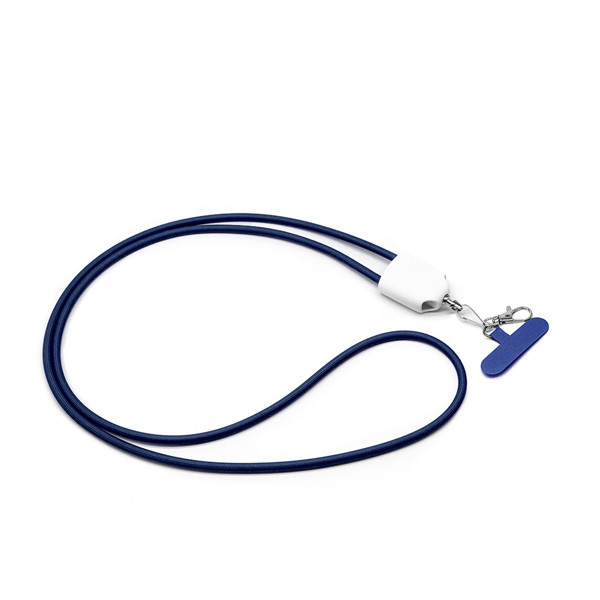 Fast charging data cable with lanyard UC068 - WHITE