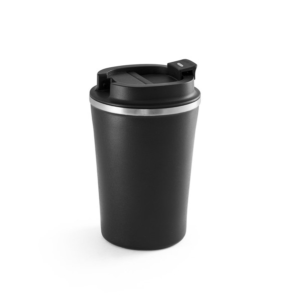 PHELPS CERAMIC. Stainless steel travel mug with ceramic interior finish 470 mL - Black