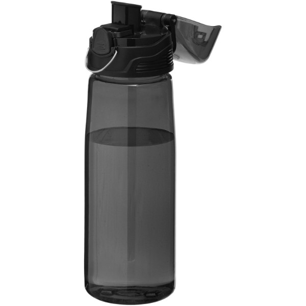 Capri 700 ml Tritan™ Sportflasche - Transparent Schwarz