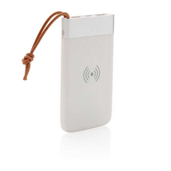 Aria powerbank 8000 mAh, 5W brezžično polnjenje - Bela