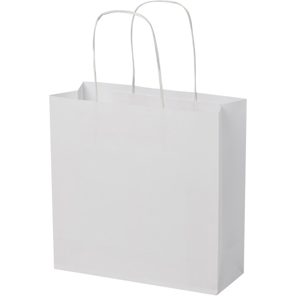 Vrečka iz kraft papirja 24x9x24 cm, 120 g/m2 - Bela