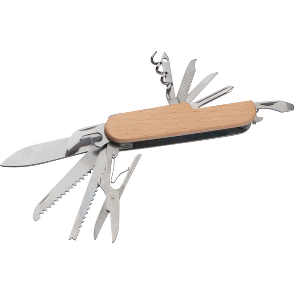 11-Parts stainless steel pocket knife NAPOLEONE - Beige