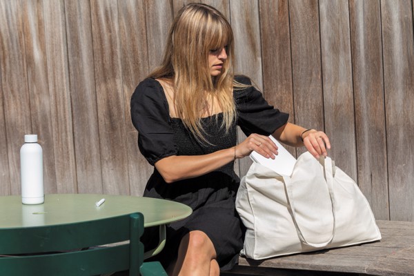 Impact AWARE™ Recycled cotton shopper 145g - White