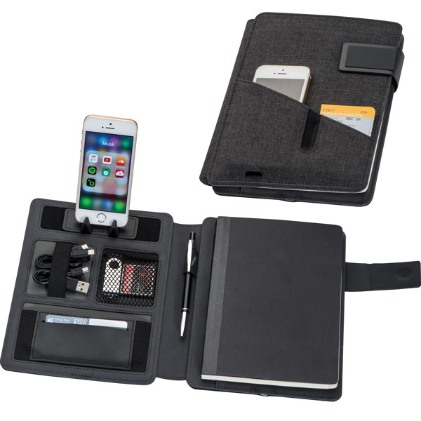 Notebook with powerbank FABIOLA - Black