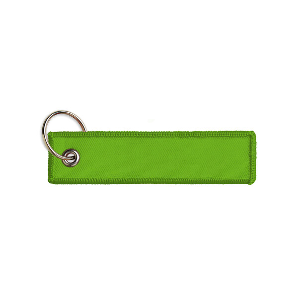 Embroidered key tag - Lime Green / 13x3cm