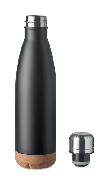 Dvojstenná fľaša 600 ml Aspen Cork - Čierna