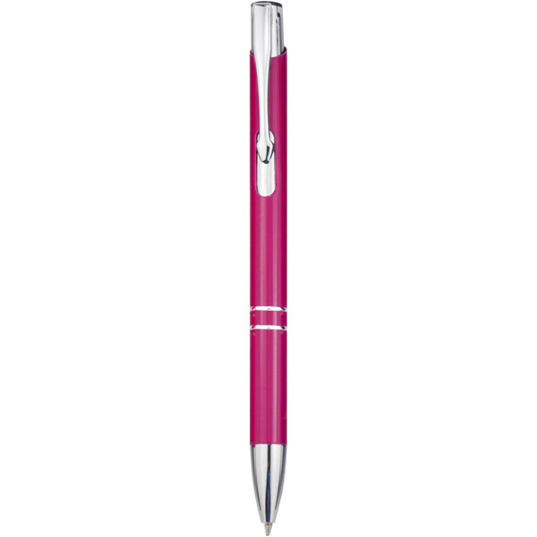 Penna a sfera in alluminio riciclato Moneta (inchiostro nero) - Magenta