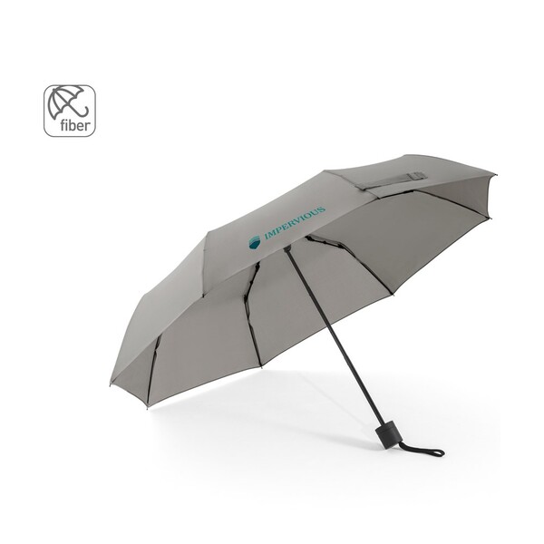 AIDEN. Kišobran od 21" izrađen od recikliranog poliestera (100% rPET) pongee 190T, sklopiv u 3 dijela - Crna