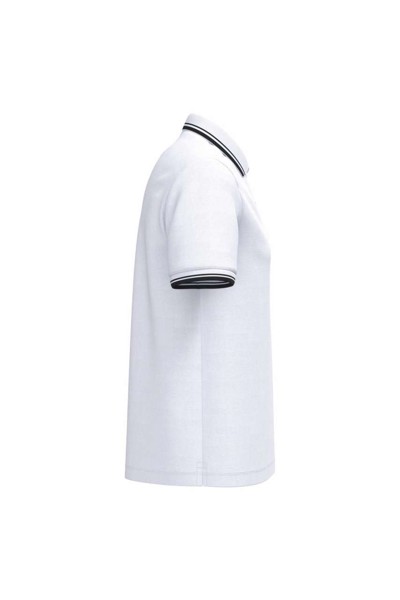 MUŠKA POLO MAJICA KRATKIH RUKAVOVA S KONTRASTNIM OBRUČKOM - Bijela / Crna / 2XL
