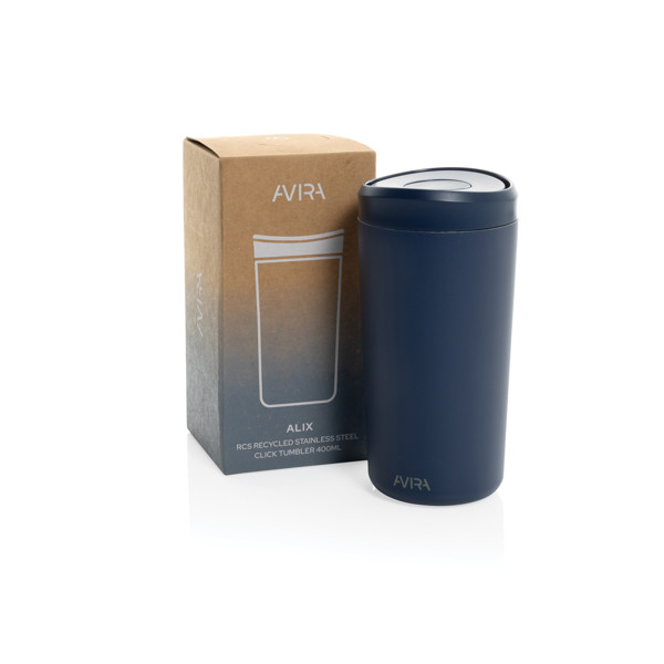 Mug 400ml en acier recyclé RCS Avira Alix - Bleu Marine
