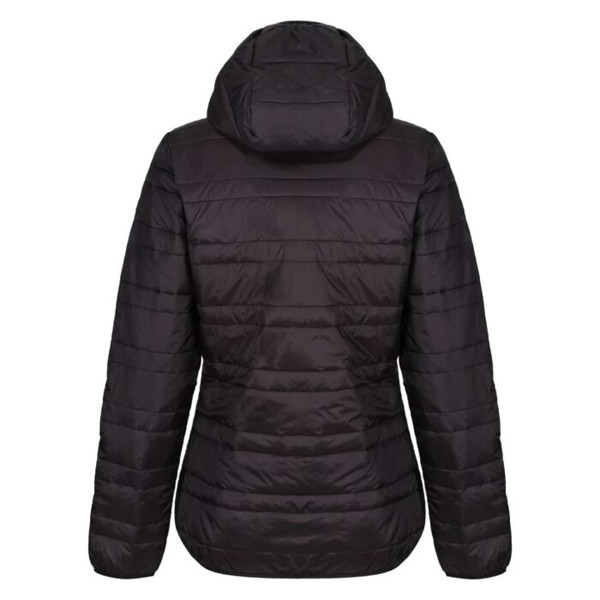 Womens Hooded Packaway Firedown Jacket - Black / Black / XL