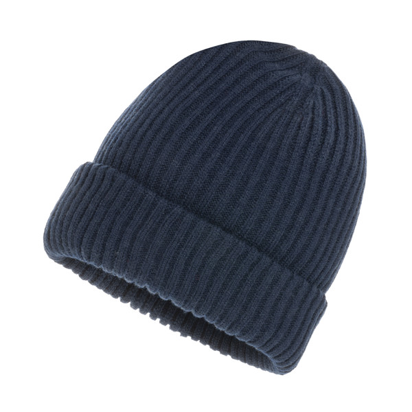 Dvojitě pletená beanie čepice Impact z Polylana® AWARE™ - Námořní Modř