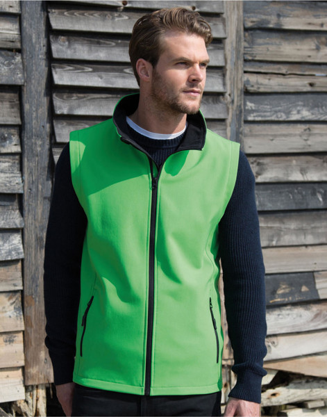 Men's Printable Softshell Bodywarmer - White / Black / S
