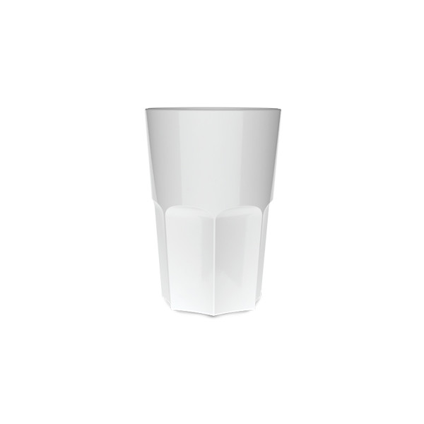 GOBELET EN PLASTIQUE REUTILISABLE PP 40 cI RAS BORD - Blanc opaque